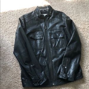 Leather biker jacket